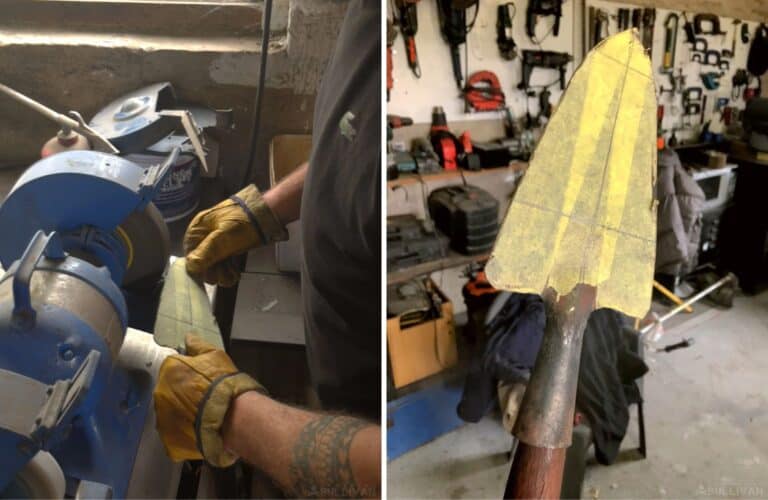 clean up the spear edges with a bench grinder