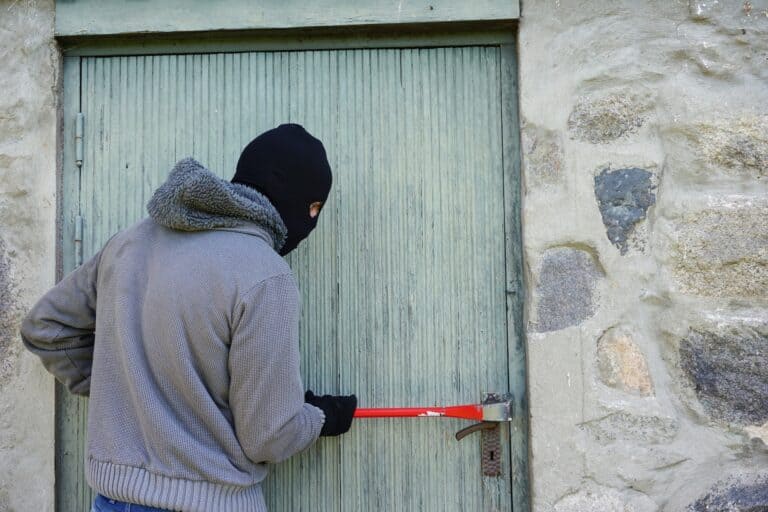 thief breaking a door