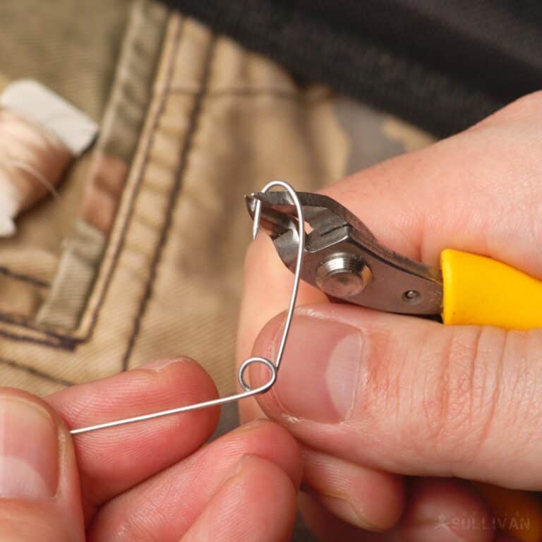 stretching safety pin into improvised hook