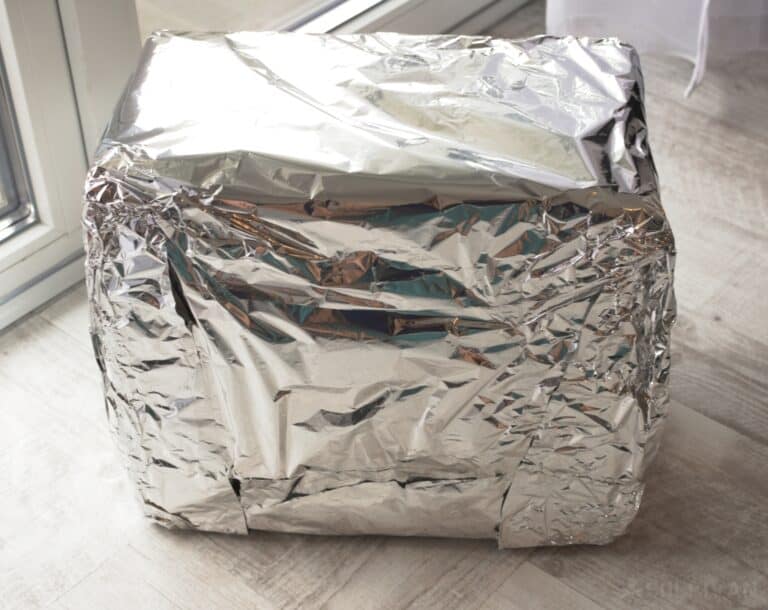 DIY cardboard box and aluminum foil Faraday cage finished