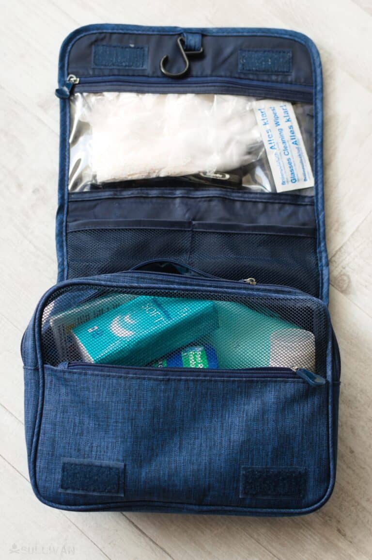 fully-packed hygiene kit pouch