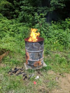 burning burn barrel