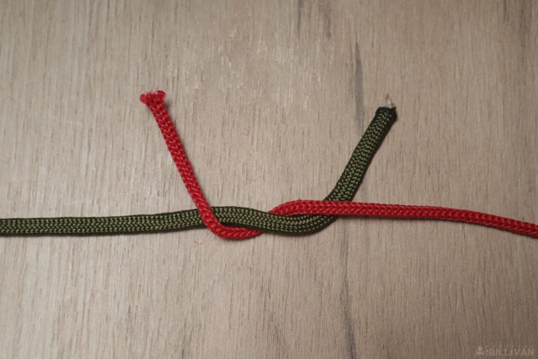 square knot crossing the two pieces a second time