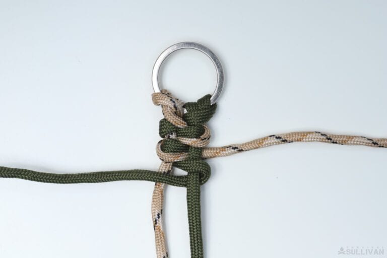 growling dog paracord keychain move first working end a third time to the left