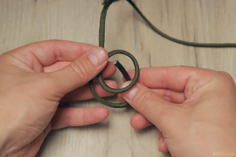 bowline knot moving free end through loop