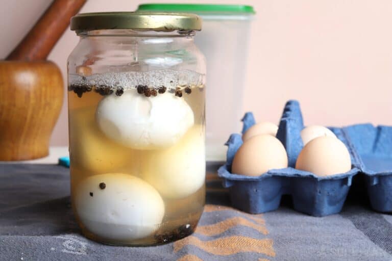 pickled eggs in jar