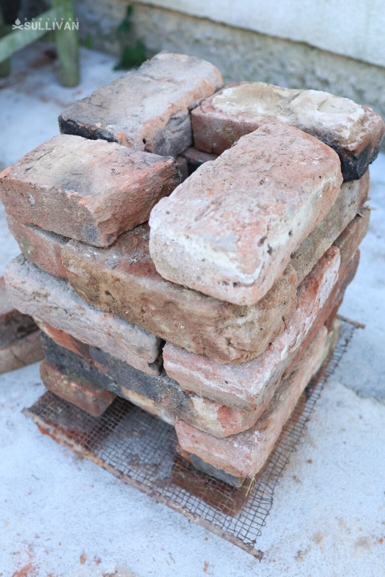 bricks rocket stove finished