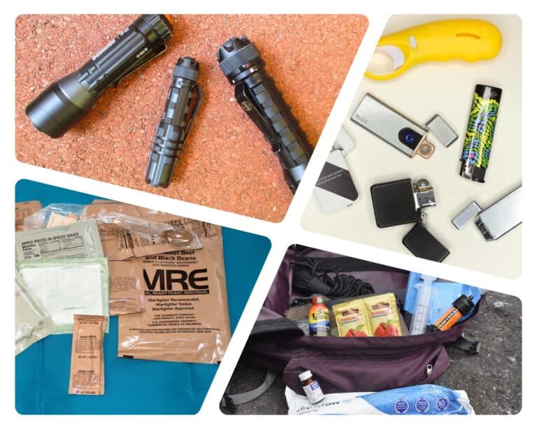 survival items collage