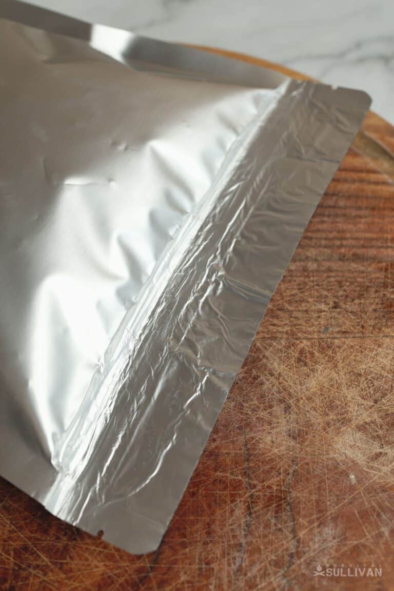 Mylar bag after iron sealing