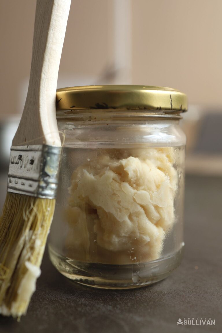 flour and water glue in jar