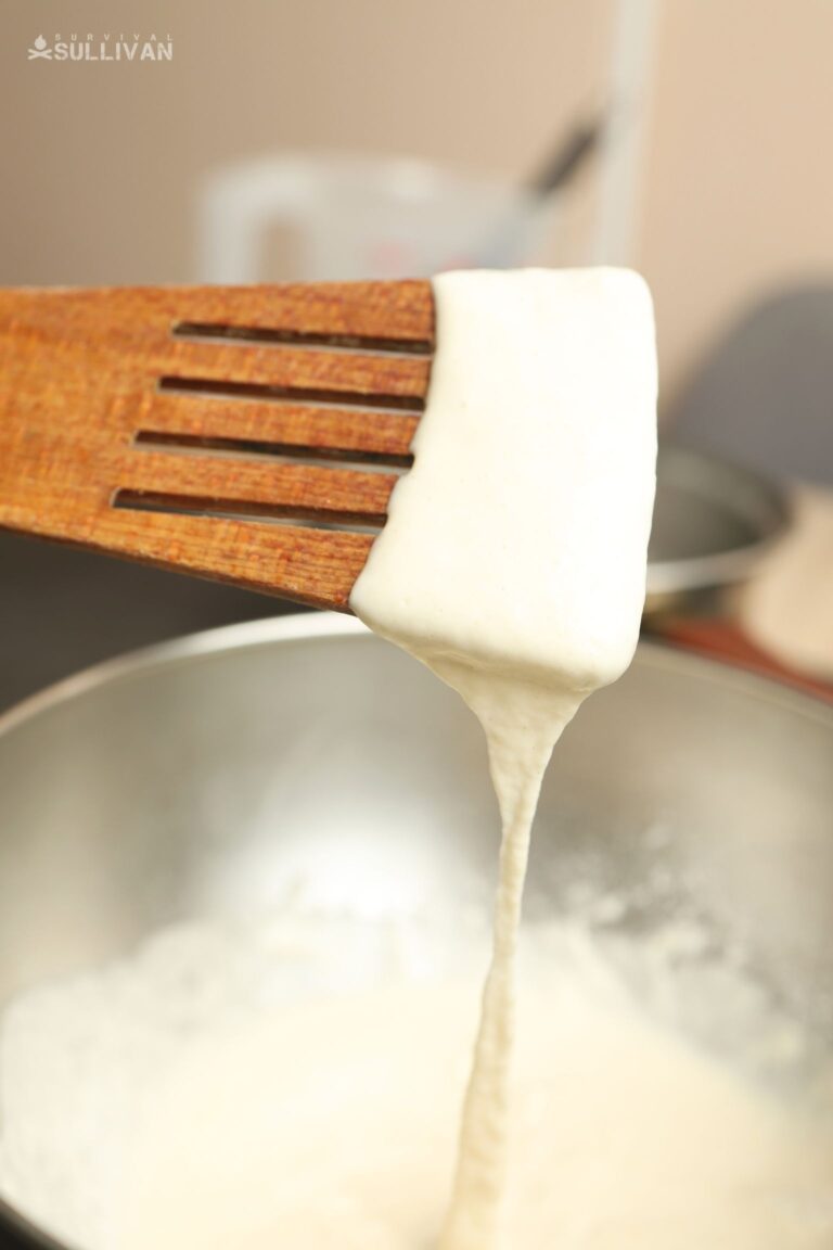 mixing flour and water