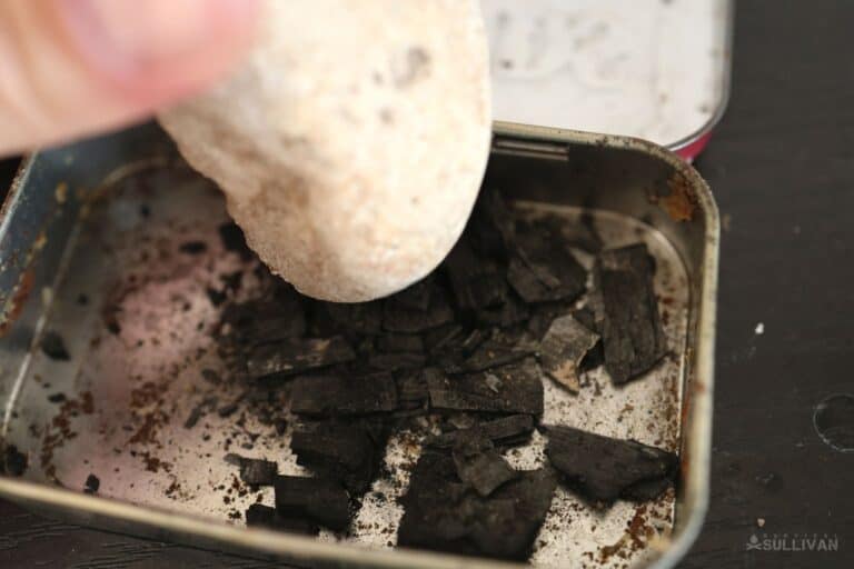 crushing wood charcoal