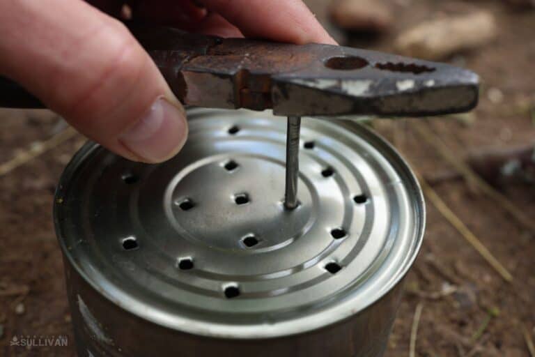 punching holes in metal can