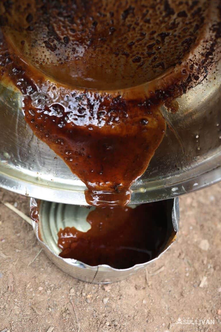 transferring melted sap
